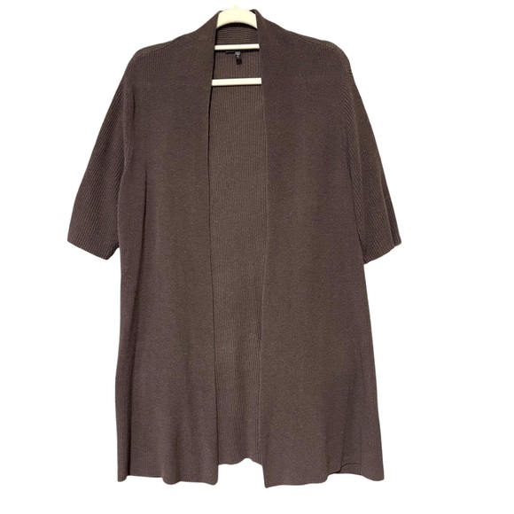 Eileen Fisher Sweaters - Eileen Fisher silk blend open front long line cardigan, knit sweater